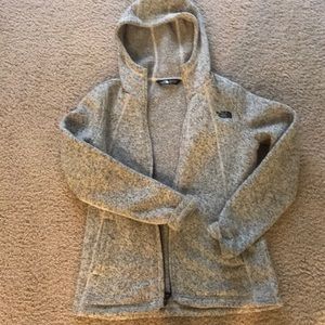 The North Face grey crescent fleece hoodie